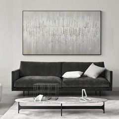 Horizontal Nordic Minimalist wall art Beige 3D texture painting - LoveOilpainting