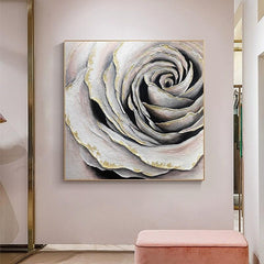 Pink Rose,American Style Large Flower Abstract Painting on Canvas,3d Floral wall art Minimalist Modern Painting - LoveOilpainting