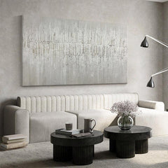 Horizontal Nordic Minimalist wall art Beige 3D texture painting - LoveOilpainting