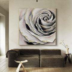 Pink Rose,American Style Large Flower Abstract Painting on Canvas,3d Floral wall art Minimalist Modern Painting - LoveOilpainting