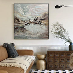 Abstract Brown Beige Landscape Wall Art Wabi Sabi Oil Painting - LoveOilpainting