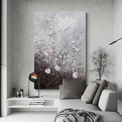 Original Abstract Flower Texture Oil Painting for Entryway Living Dining Room - LoveOilpainting