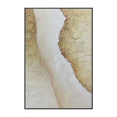 Abstract Landscape Ocean Oil Painting Acrylic Yellow Beige Sea Wall Decor - LoveOilpainting