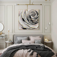 Pink Rose,American Style Large Flower Abstract Painting on Canvas,3d Floral wall art Minimalist Modern Painting - LoveOilpainting