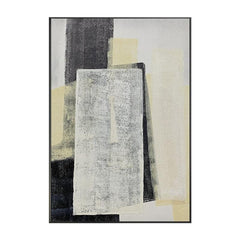 Black Beige Square Abstract Oil Painting On Canvas Wabi Sabi Wall Art - LoveOilpainting