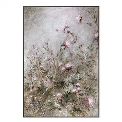 Abstract Pink Rural Flowers Large Texture Light Luxury Wall Art for Living Dining Room Entrance Hall - LoveOilpainting