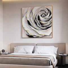 Pink Rose,American Style Large Flower Abstract Painting on Canvas,3d Floral wall art Minimalist Modern Painting - LoveOilpainting