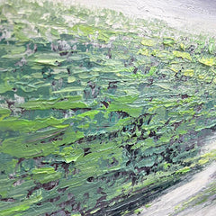 Abstract Landscape Oil Painting Green Streamlet Textured Acrylic Wall Art - LoveOilpainting