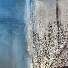 Abstract Blue Textured Landscape Oil Painting - LoveOilpainting