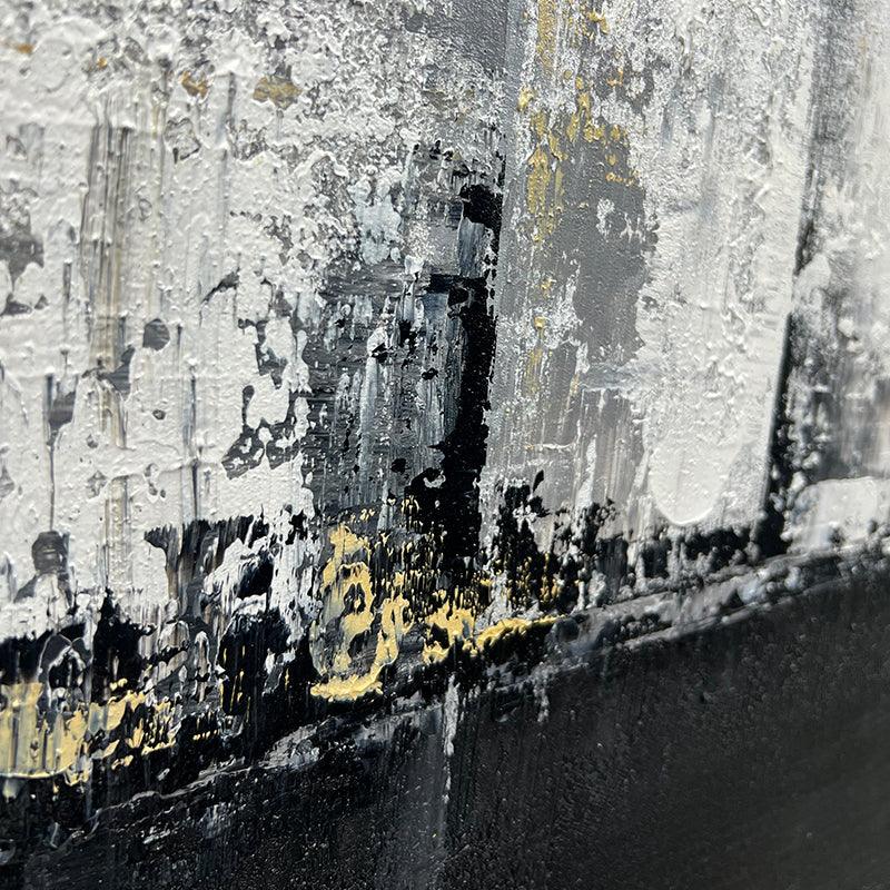 Wabi Sabi Mottled Black Beige Textured Wall Art Modern Oil Painting - LoveOilpainting