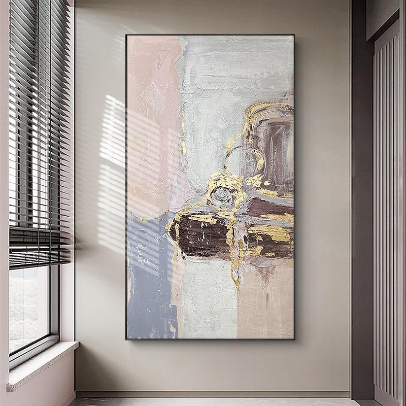 Vertical Abstract Colorful Textured Acrylic Oil Painting Can be hung Horizontally - LoveOilpainting