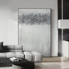 Large Grey Textured Abstract Acrylic Oil Painting - LoveOilpainting