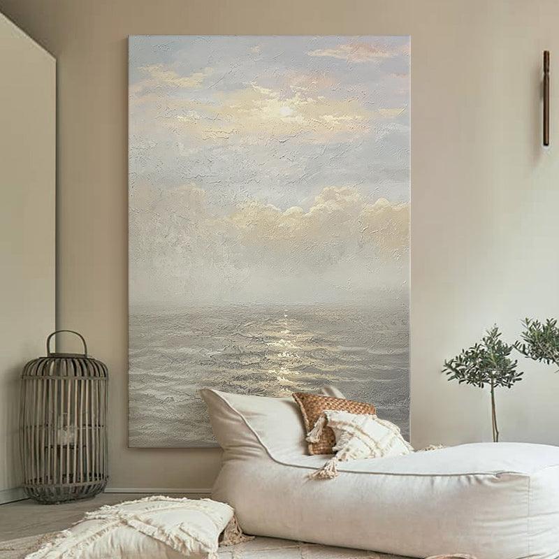 Modern Abstract Sea Sunrise Landscape Acrylic Sunset Oil Painting - LoveOilpainting