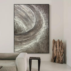 Hand Painted Gray Abstract Wall Art Decor Oil Painting on Canvas - LoveOilpainting