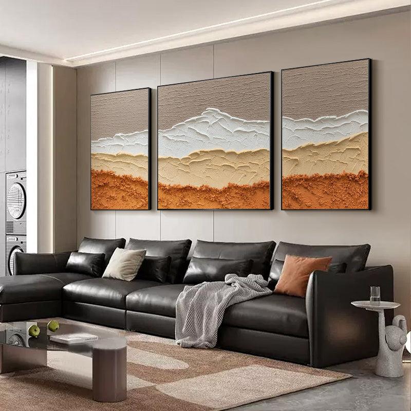 Abstract Set of 3 Minimalist Textured Oil Painting - LoveOilpainting