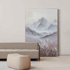 Large Acrylic Textured Landscape Brown Beige Mountain Oil Painting - LoveOilpainting