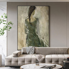 Abstract Lady Acrylic Oil Painting Modern View of Girl's Back Wall Art Canvas - LoveOilpainting