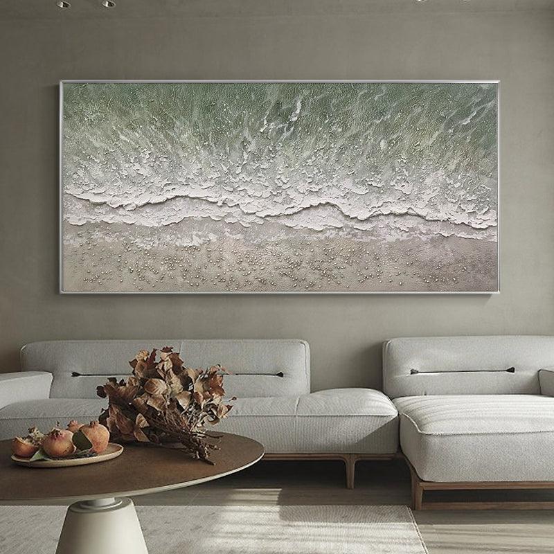 Abstract 3D Textured Acrylic Landscape Ocean Beach Waves Wall Art - LoveOilpainting