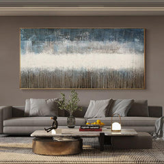 Abstract Blue Brown and Beige Textured Acrylic Oil Painting - LoveOilpainting