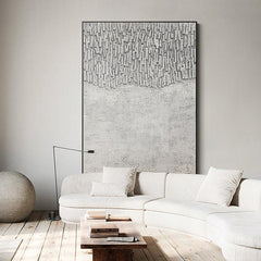 3D Minimalist Modern Abstract Grey Oil Painting - LoveOilpainting