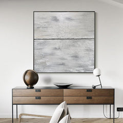 Abstract 3D Grey Textured Modern Minimalist Oil Painting - LoveOilpainting