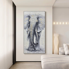 Animal Grey Elephant Abstract Modern Minimalist Oil Painting for Living Dining Room Bedroom - LoveOilpainting