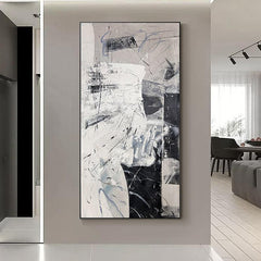 Wabi Sabi Abstract Black and White Textured Oil Painting - LoveOilpainting