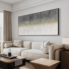 Thick Textured Minimalist Grey and Beige Stone Oil Painting on Canvas - LoveOilpainting