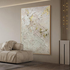 Hand Painted Abstract Beige Textured Landscape Oil Painting - LoveOilpainting