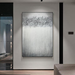 Large Grey Textured Abstract Acrylic Oil Painting - LoveOilpainting