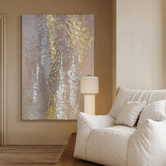 Framed Brown with Gold Foil Abstract Textured Oil Painting Canvas Wall Art - LoveOilpainting