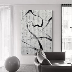 Wabi-sabi Black and White Textured Abstract Oil Painting - LoveOilpainting