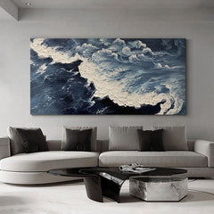 Abstract 3D Minimalist Ocean Landscape Sea Beach Waves Acrylic Oil Painting - LoveOilpainting