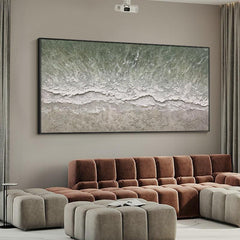 Abstract 3D Textured Acrylic Landscape Ocean Beach Waves Wall Art - LoveOilpainting