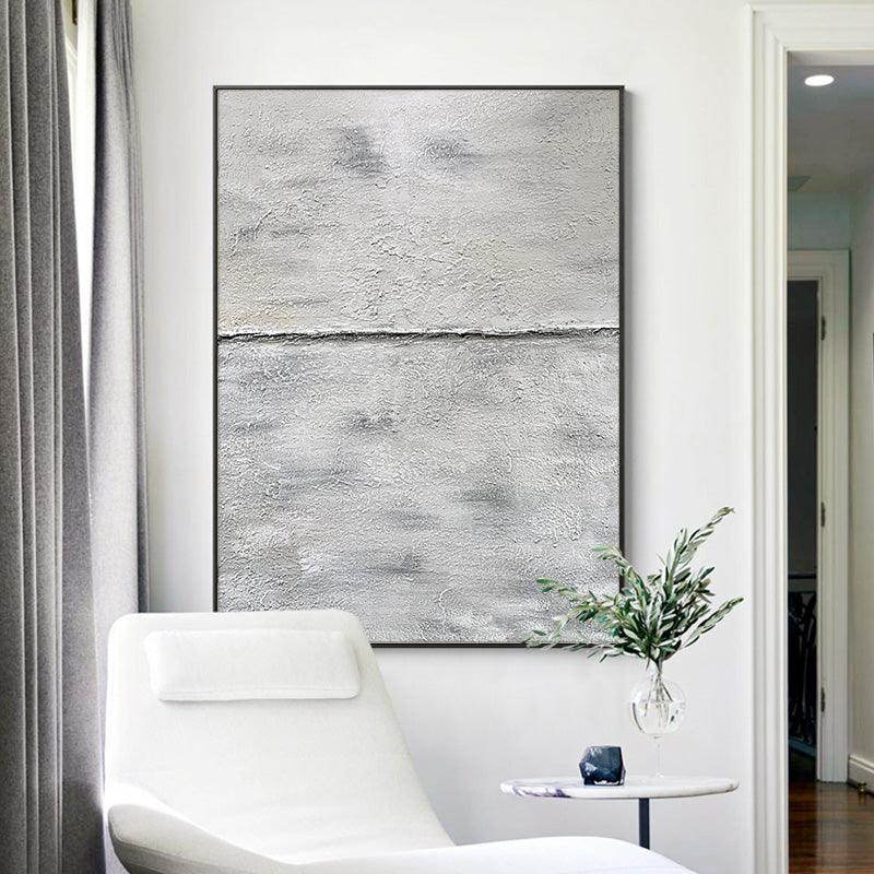 Abstract 3D Minimalist Grey Textured Oil Painting - LoveOilpainting