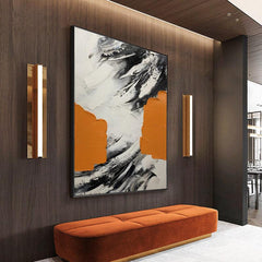 American Style Oil Painting Abstract Orange Thick Textured Wall Art - LoveOilpainting