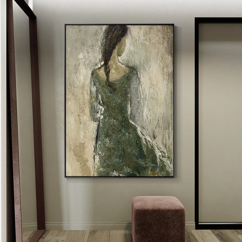 Abstract Lady Acrylic Oil Painting Modern View of Girl's Back Wall Art Canvas - LoveOilpainting