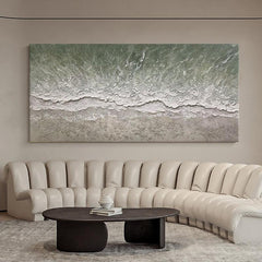 Abstract 3D Textured Acrylic Landscape Ocean Beach Waves Wall Art - LoveOilpainting