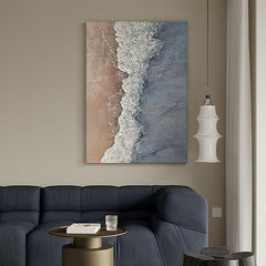 3D Minimalist Ocean Square Abstract Oil Painting on Canvas - LoveOilpainting