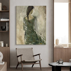 Abstract Lady Acrylic Oil Painting Modern View of Girl's Back Wall Art Canvas - LoveOilpainting