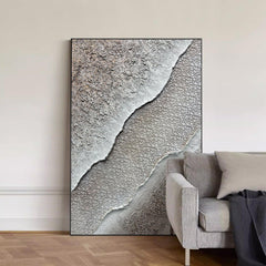 Thick Textured Brown Sea Waves Oil Painting Ocean Beach Wave on Canvas - LoveOilpainting