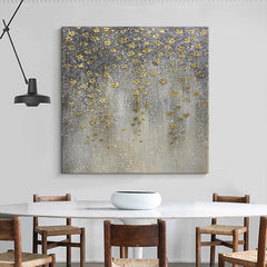 Gold Textured Modern Flower Oil Painting on Canvas - LoveOilpainting