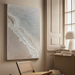 Large Nordic style abstract wall Beige 3D texture painting - LoveOilpainting