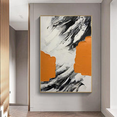 American Style Oil Painting Abstract Orange Thick Textured Wall Art - LoveOilpainting