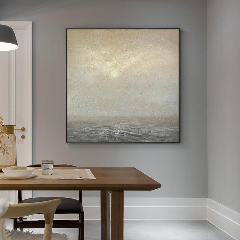 Golden Sea Sunrise Landscape Modern Abstract Oil Painting - LoveOilpainting