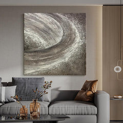 Hand Painted Gray Abstract Wall Art Decor Oil Painting on Canvas - LoveOilpainting