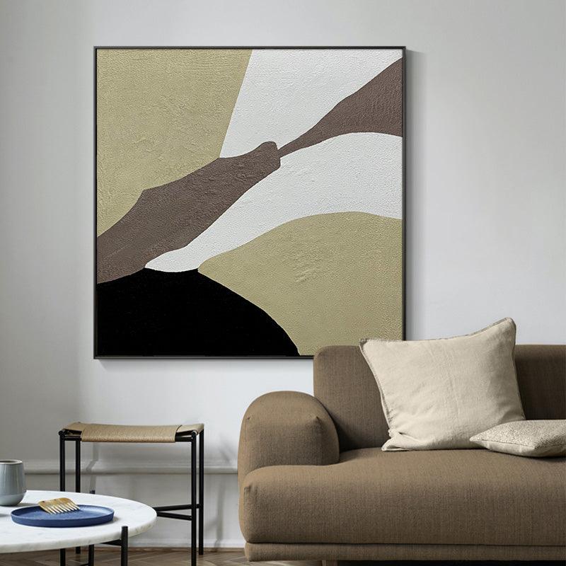 Nordic Brown and Black Textured Abstract Oil Painting on Canvas - LoveOilpainting