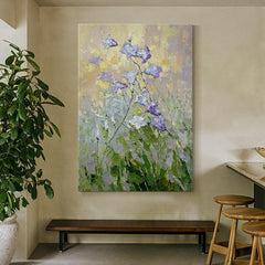 Abstract Contemporary Floral Purple Flower Oil Painting - LoveOilpainting