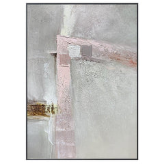 Modern Abstract Oil Painting Beige and Pink Textured Wall Art - LoveOilpainting