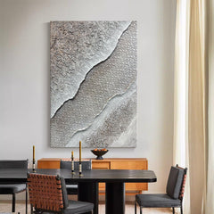 Thick Textured Brown Sea Waves Oil Painting Ocean Beach Wave on Canvas - LoveOilpainting